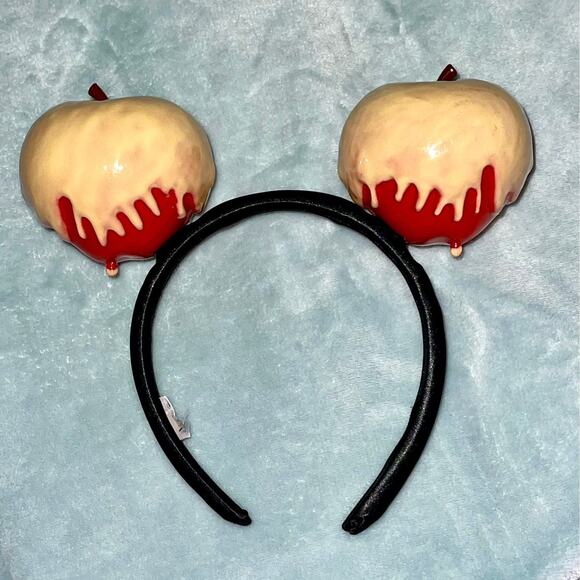 Rare Retired HTF Disney 2015 Glow in the Dark Poisonous Apple ears headband - Picture 6 of 12